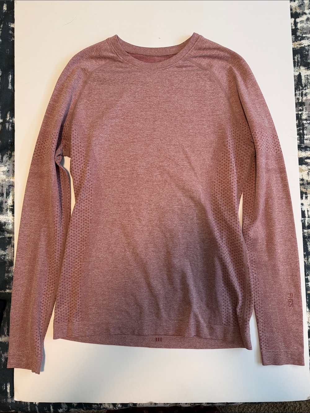 Figs Seamless Crew Neck Top in Dusty Rose Heather